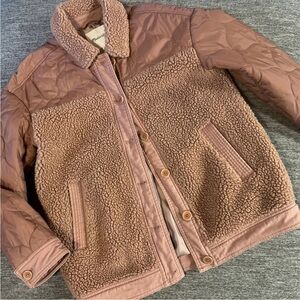 Women’s Madewell Sherpa Mauve Coat Jacket Size S